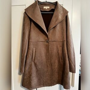 Solitaire Brown Faux Suede Jacket